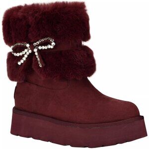 Guess Women's Dowry Rhinestone Bow Cozy Winter Boots